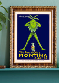 Vintage Montina Olive Oil Advertising Poster Print