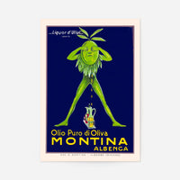Vintage Montina Olive Oil Advertising Poster Print