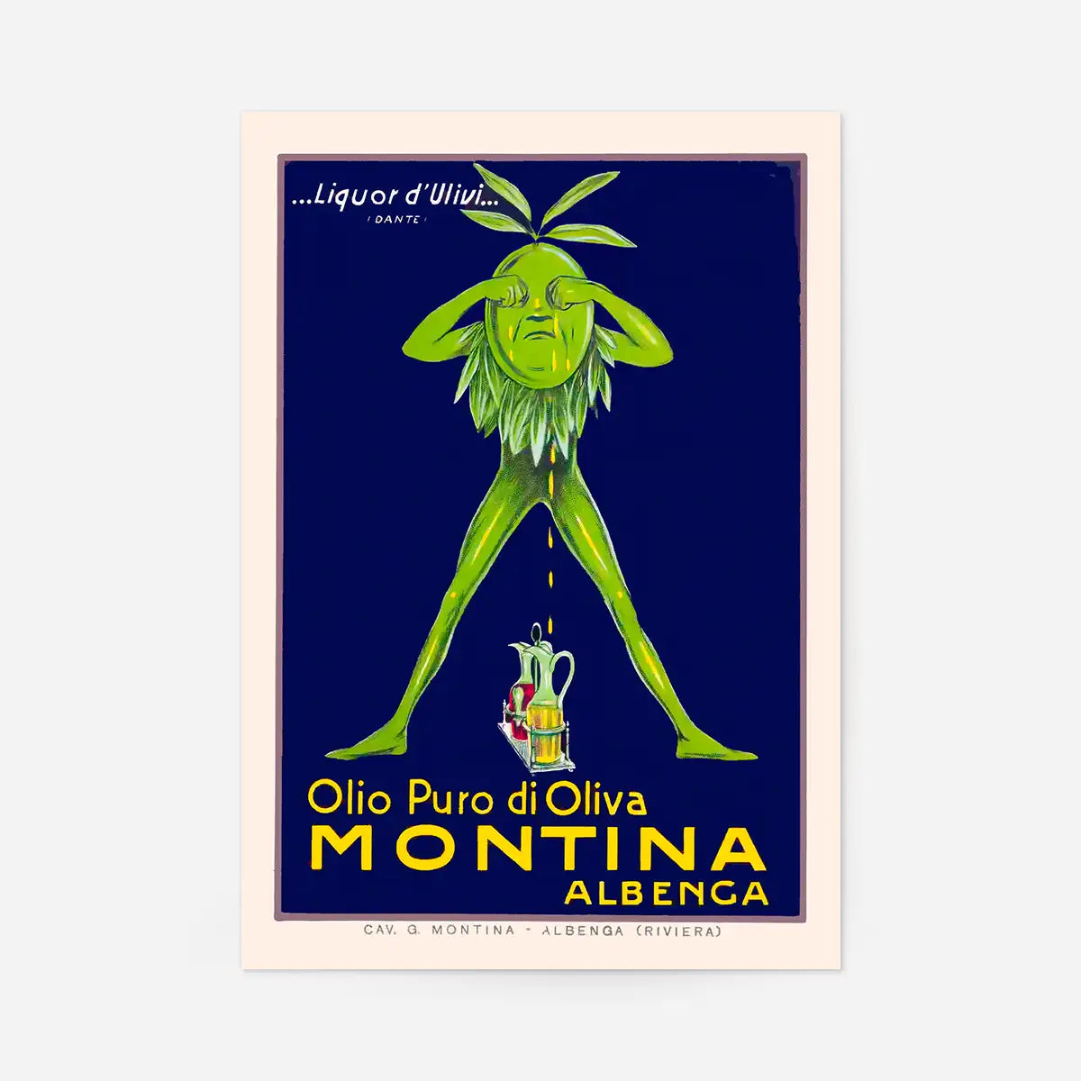 Vintage Montina Olive Oil Advertising Poster Print