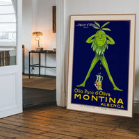 Vintage Montina Olive Oil Advertising Poster Print