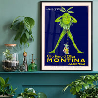 Vintage Montina Olive Oil Advertising Poster Print