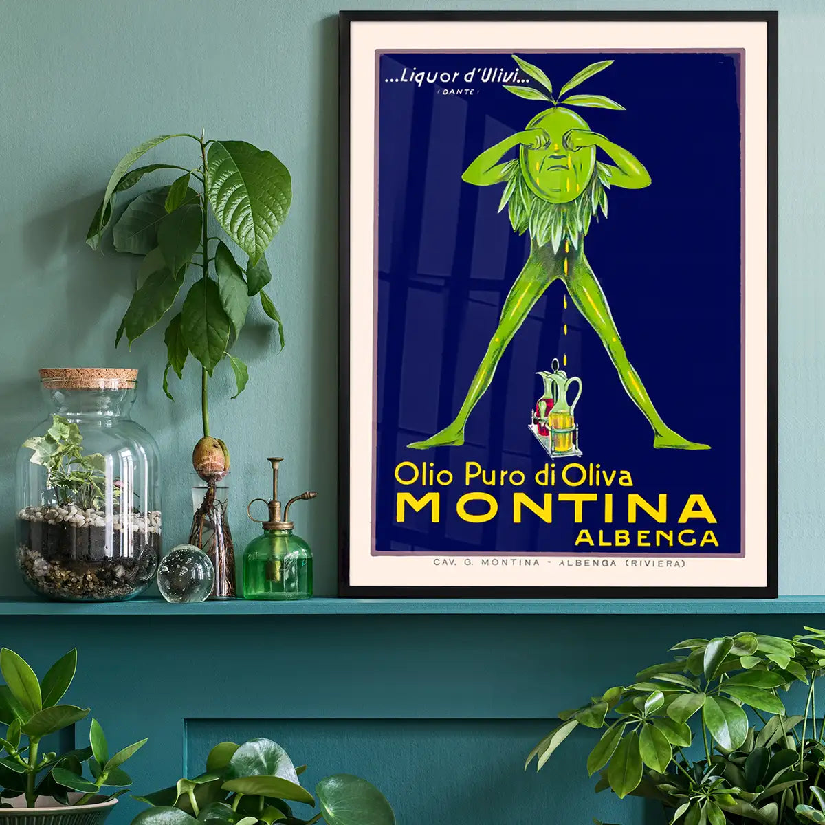 Vintage Montina Olive Oil Advertising Poster Print