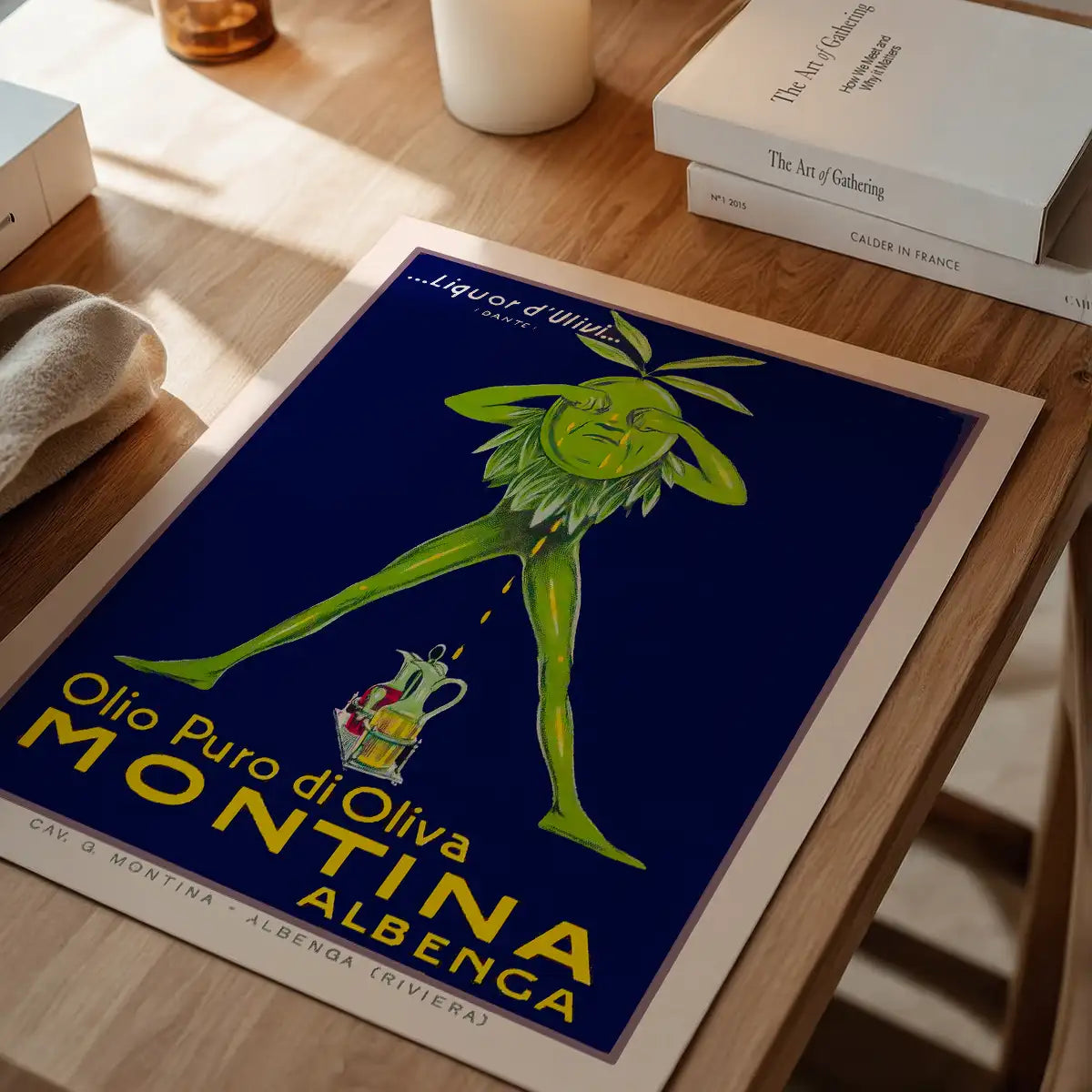 Vintage Montina Olive Oil Advertising Poster Print