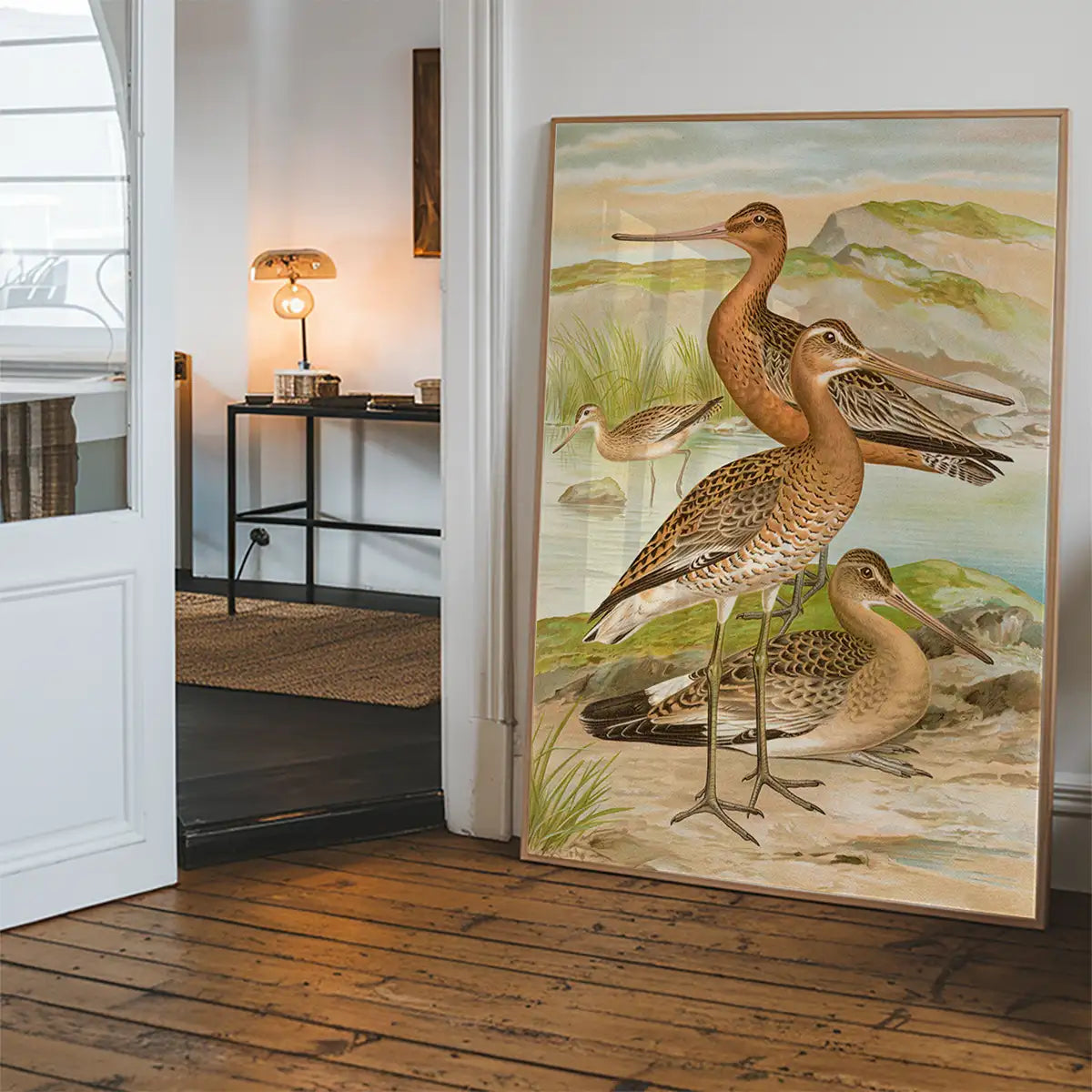 Black Tailed Godwit Vintage Bird Print by Johann Friedrich Naumann