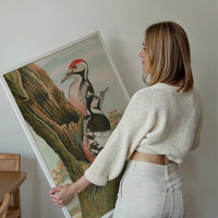Whitebacked Woodpecker Vintage Bird Print by Johann Friedrich Naumann