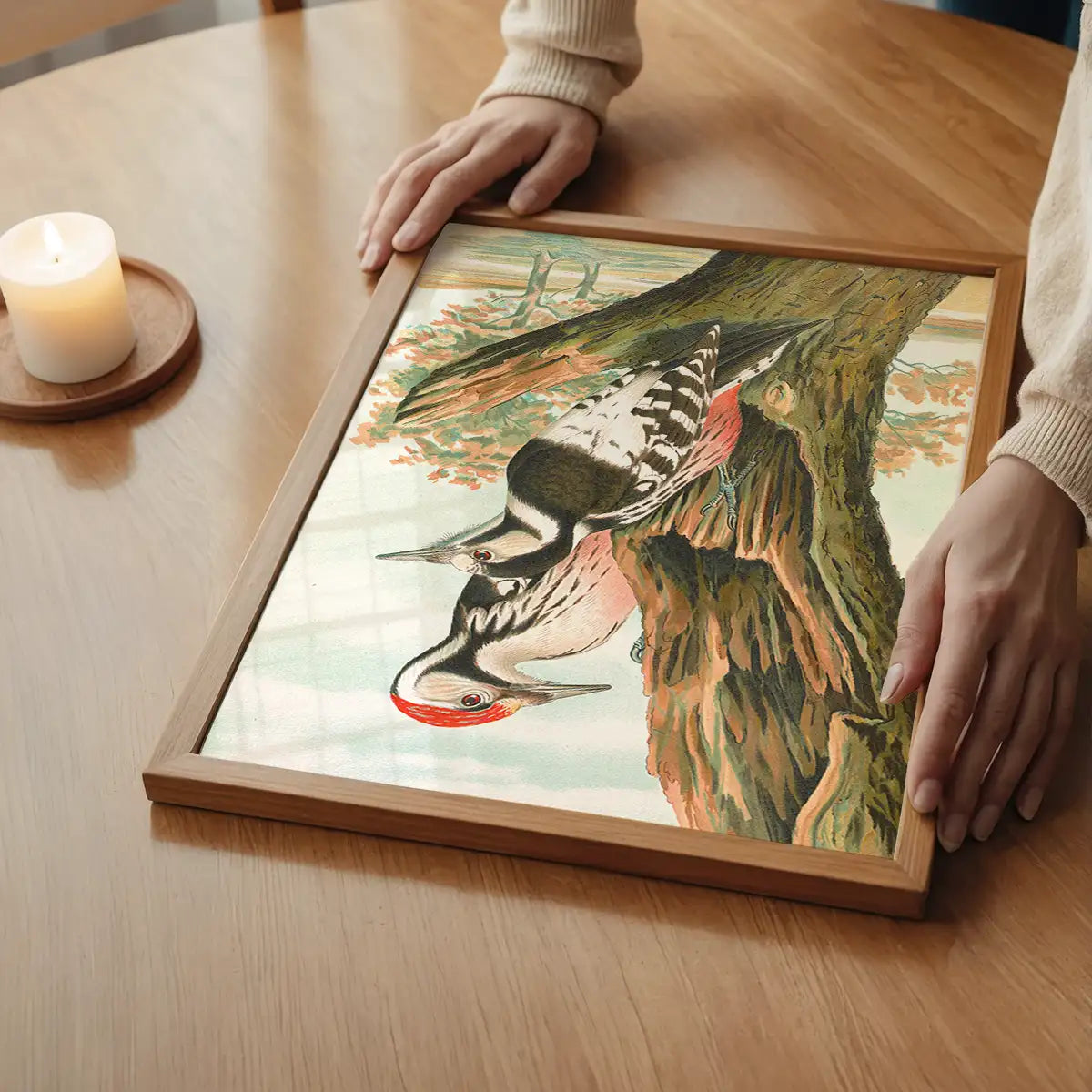 Whitebacked Woodpecker Vintage Bird Print by Johann Friedrich Naumann
