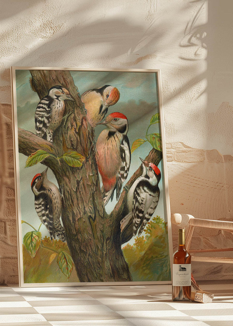 Spotted Woodpecker Vintage Bird Print by Johann Friedrich Naumann