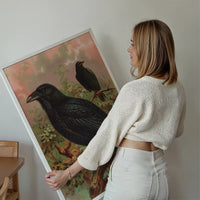 Common Raven Vintage Bird Print by Johann Friedrich Naumann