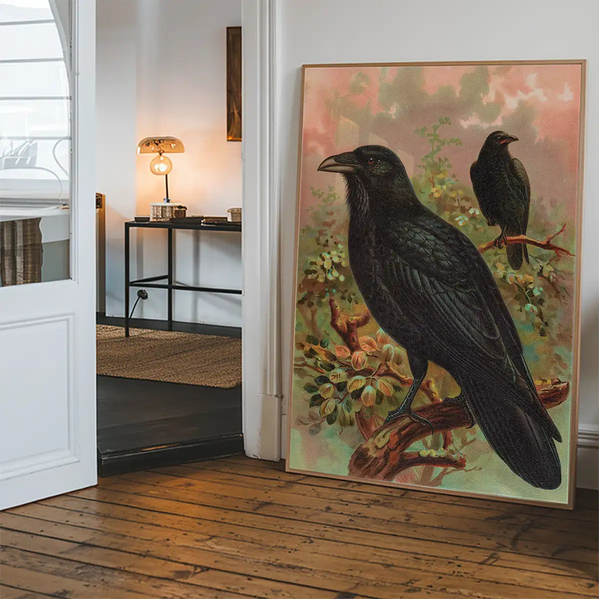 Common Raven Vintage Bird Print by Johann Friedrich Naumann