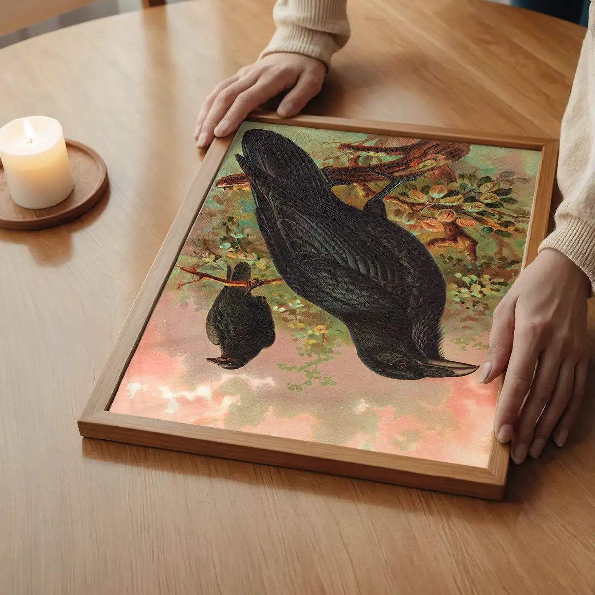 Common Raven Vintage Bird Print by Johann Friedrich Naumann