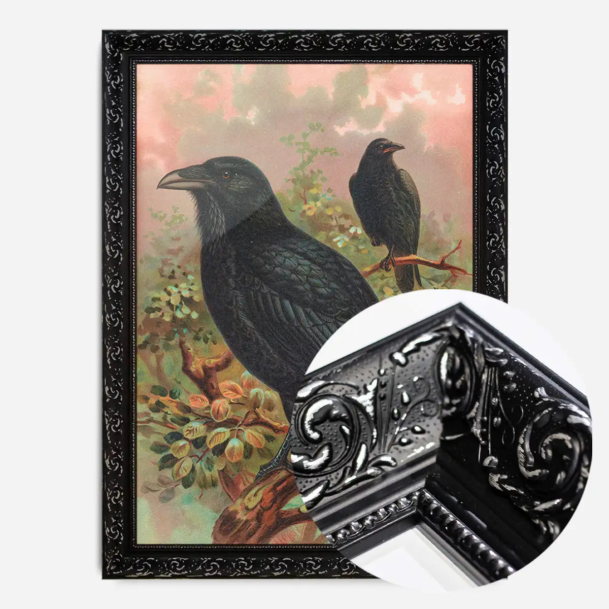 Common Raven Vintage Bird Print by Johann Friedrich Naumann