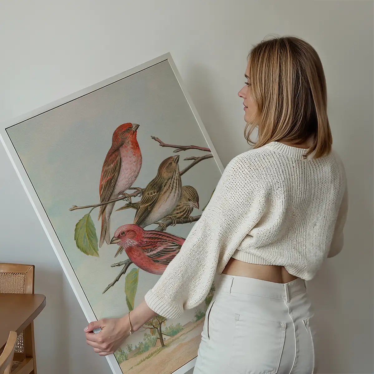 Common Rosefinch Vintage Bird Print by Johann Friedrich Naumann