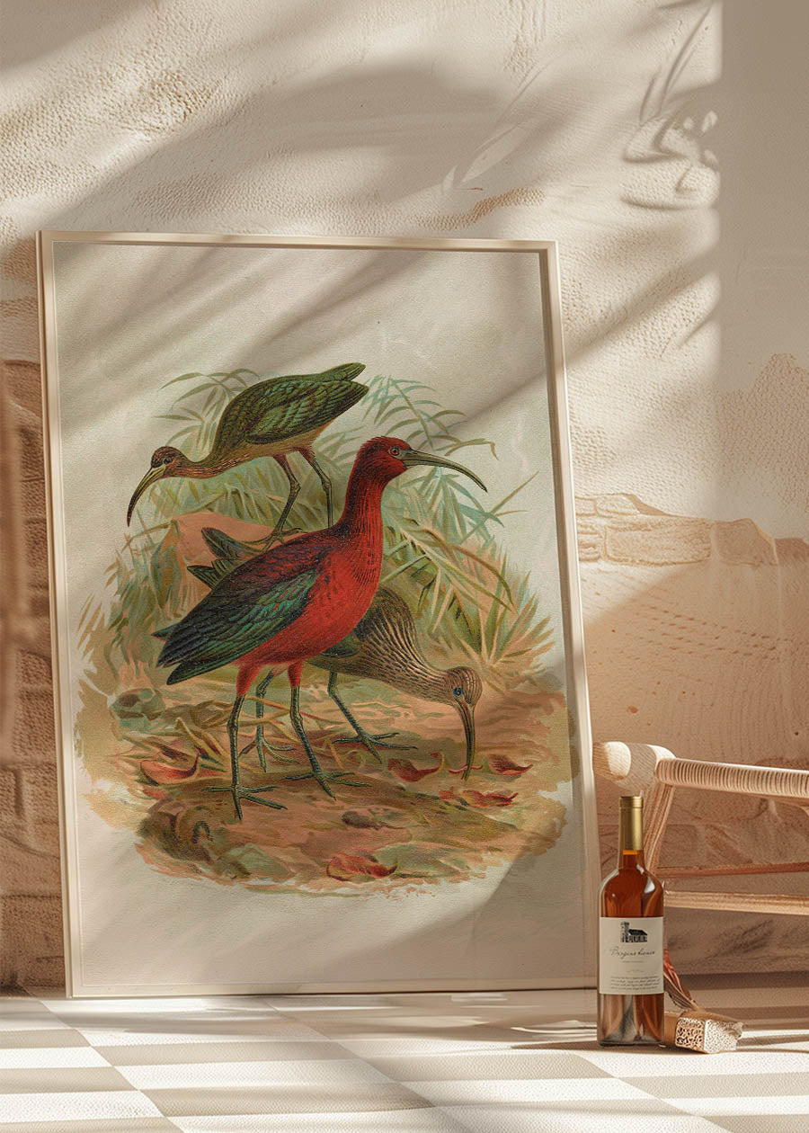 Glossy Ibis Vintage Bird Print by Johann Friedrich Naumann