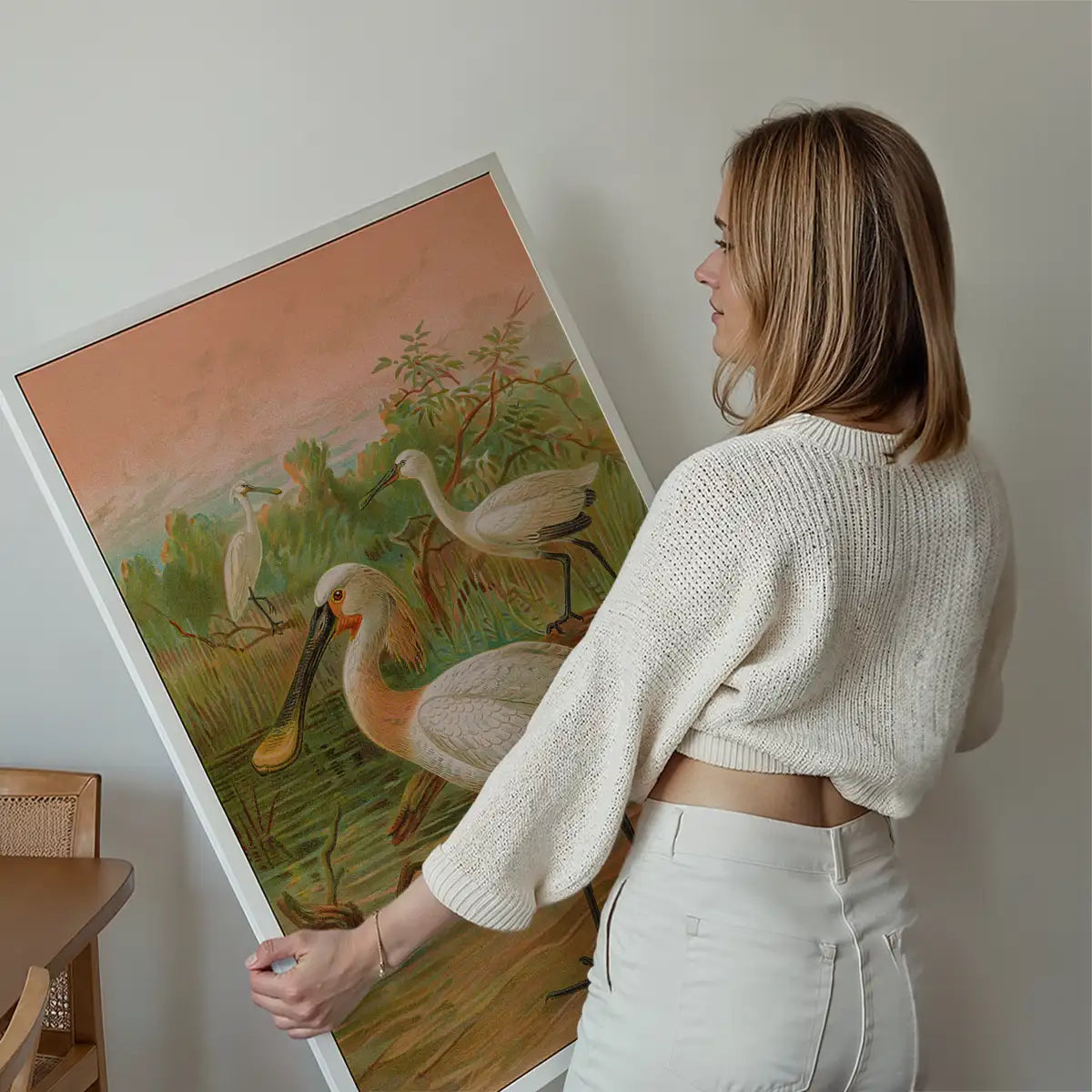 Spoonbill Vintage Bird Print by Johann Friedrich Naumann