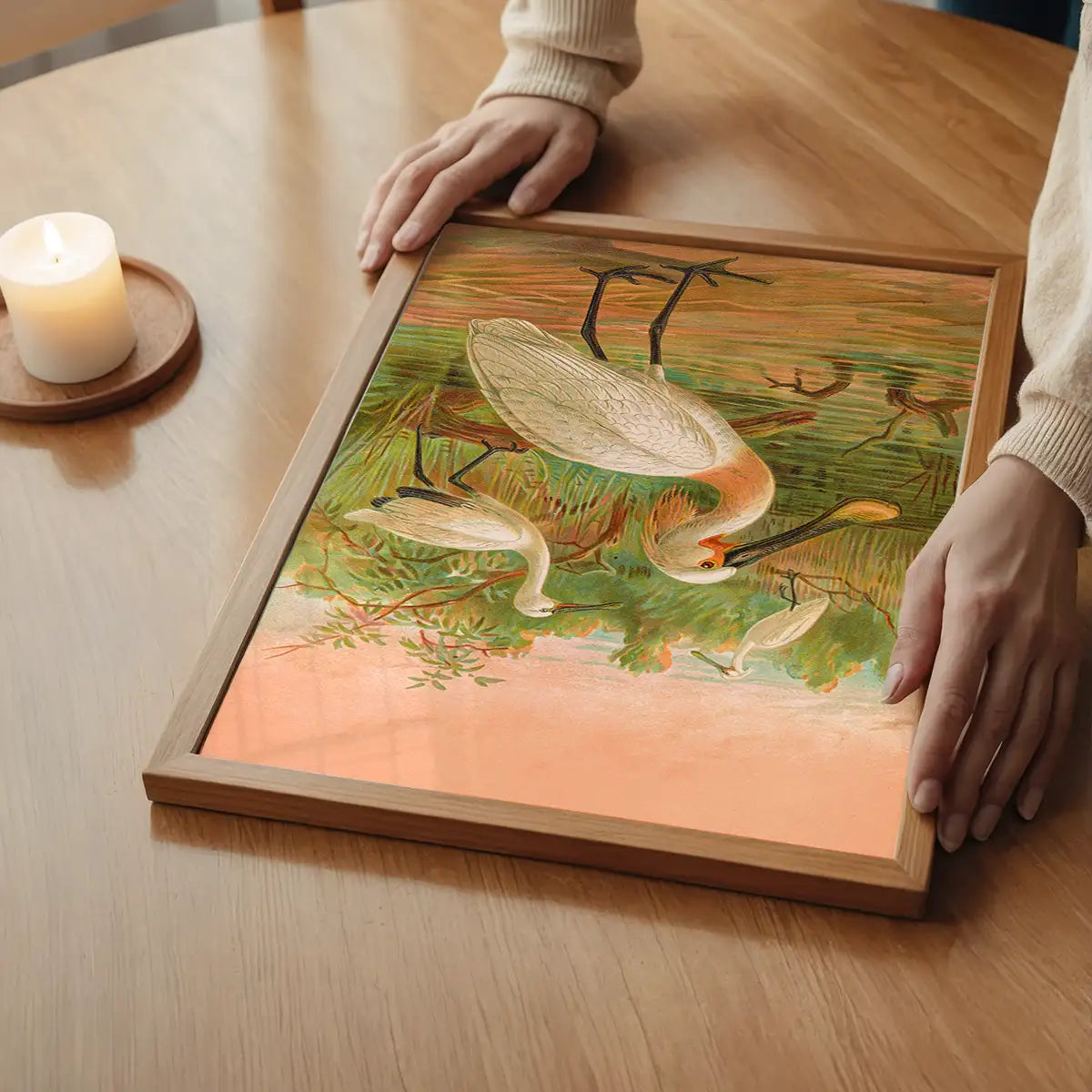 Spoonbill Vintage Bird Print by Johann Friedrich Naumann