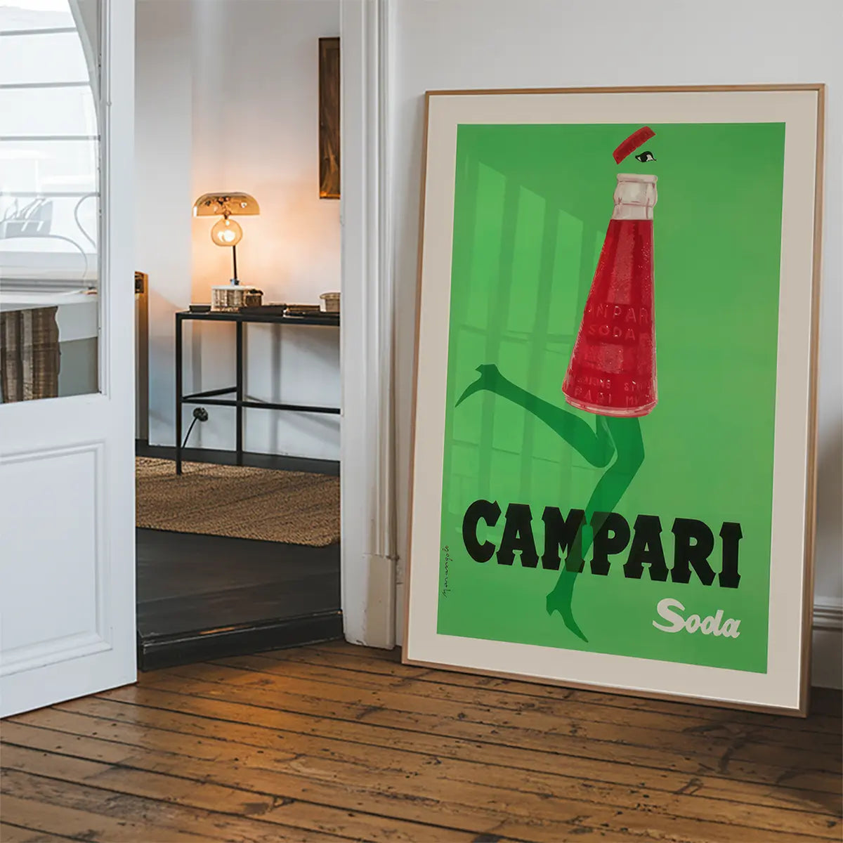 Green Vintage Campari Soda Graphic Design Alcohol Poster Print
