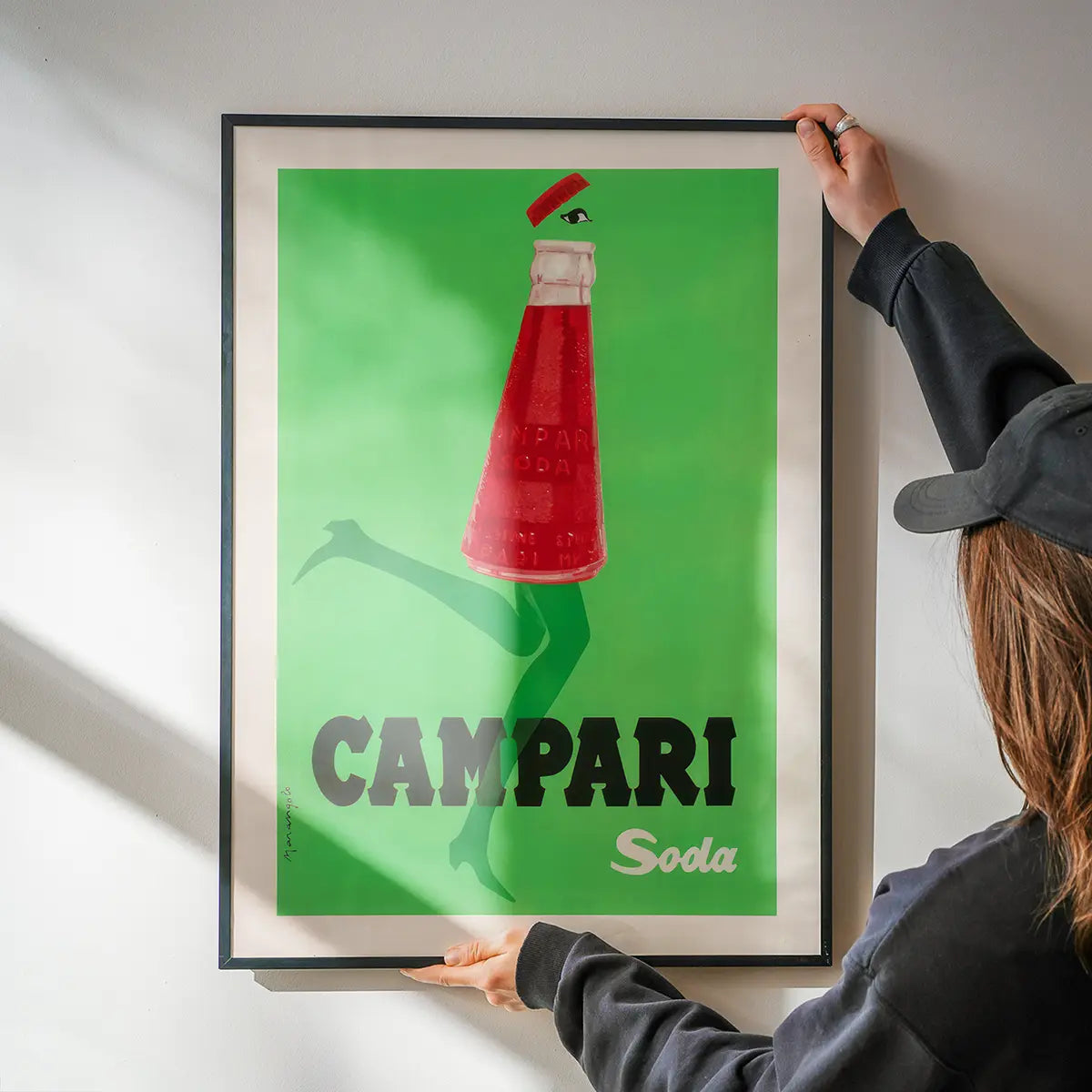 Green Vintage Campari Soda Graphic Design Alcohol Poster Print