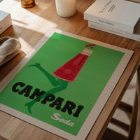 Green Vintage Campari Soda Graphic Design Alcohol Poster Print