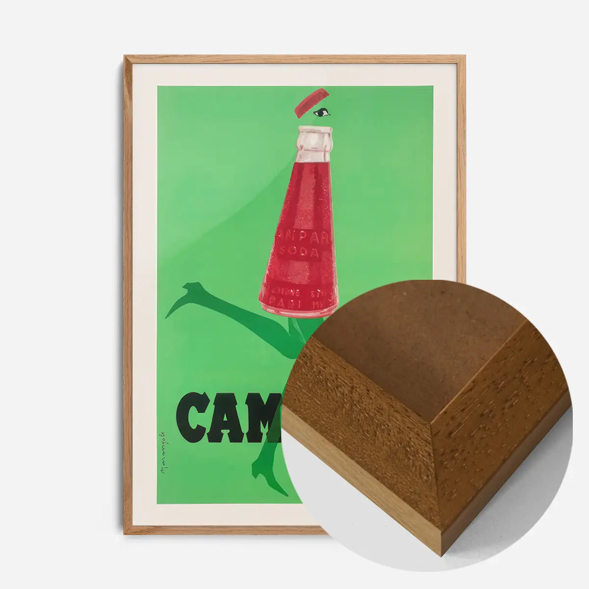 Green Vintage Campari Soda Graphic Design Alcohol Poster Print