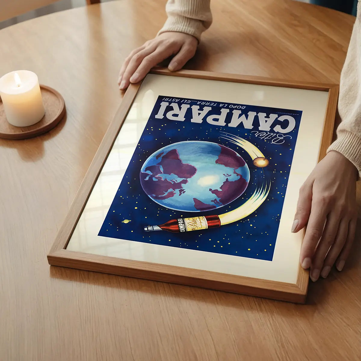 Vintage Campari Earth Design Poster Print