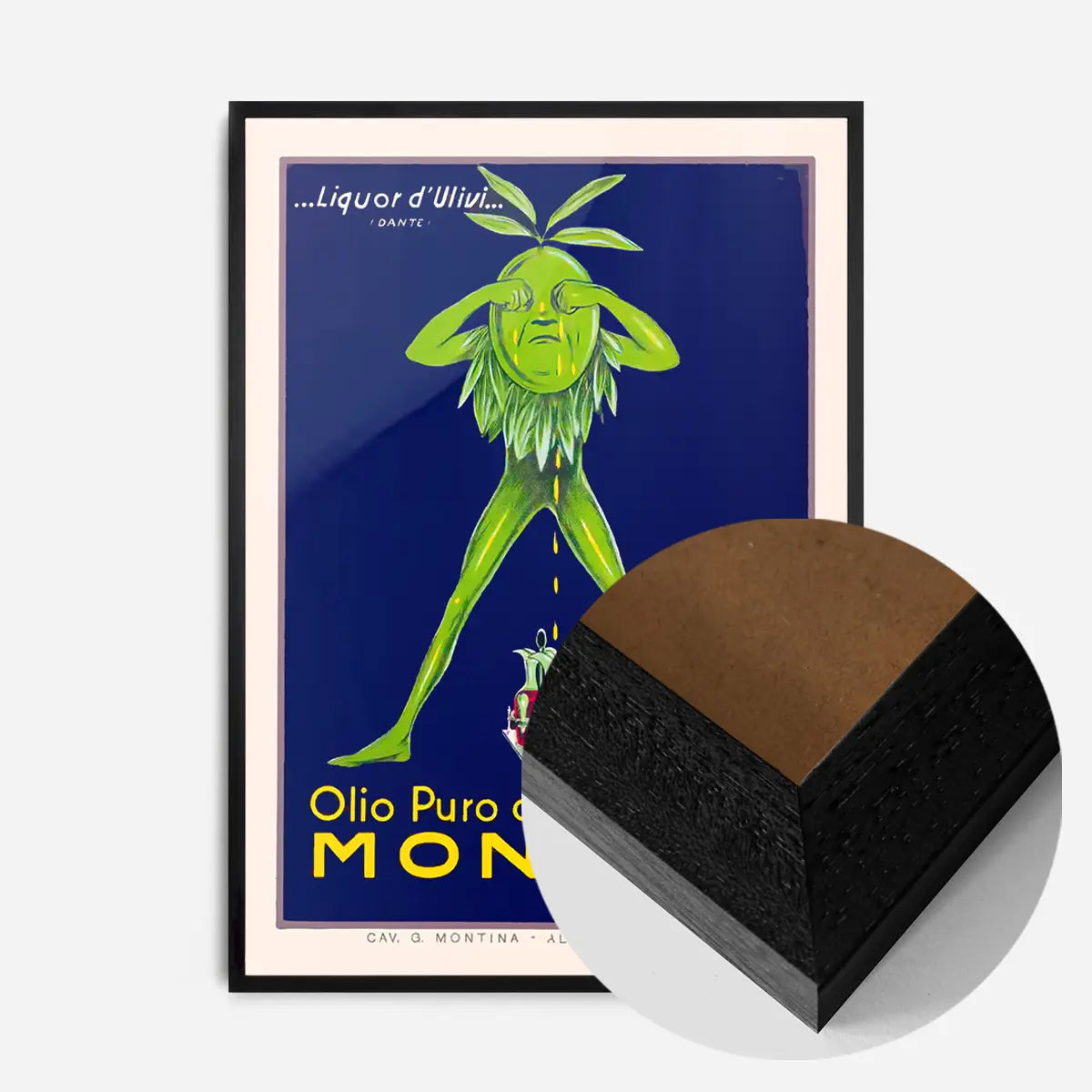 Vintage Olive Oil Montina Albenga Poster Print