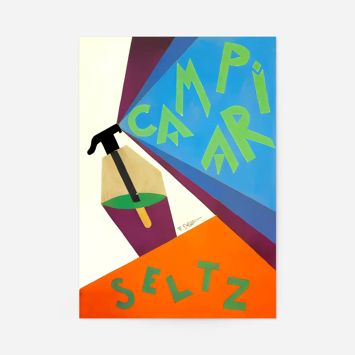 Vintage Campari Spray Abstract Style Design Poster Print