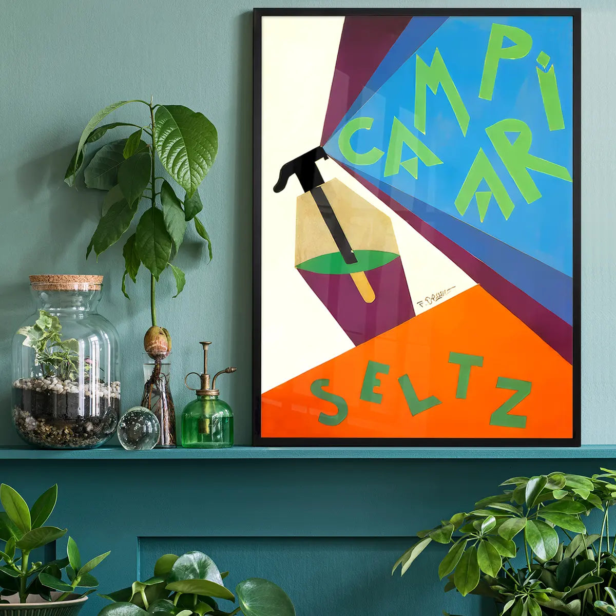 Vintage Campari Spray Abstract Style Design Poster Print