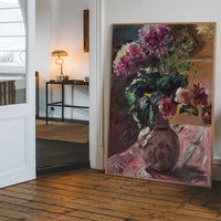 Chrysanthemums And Roses In A Pitcher by Lovis Corinth Poster Print