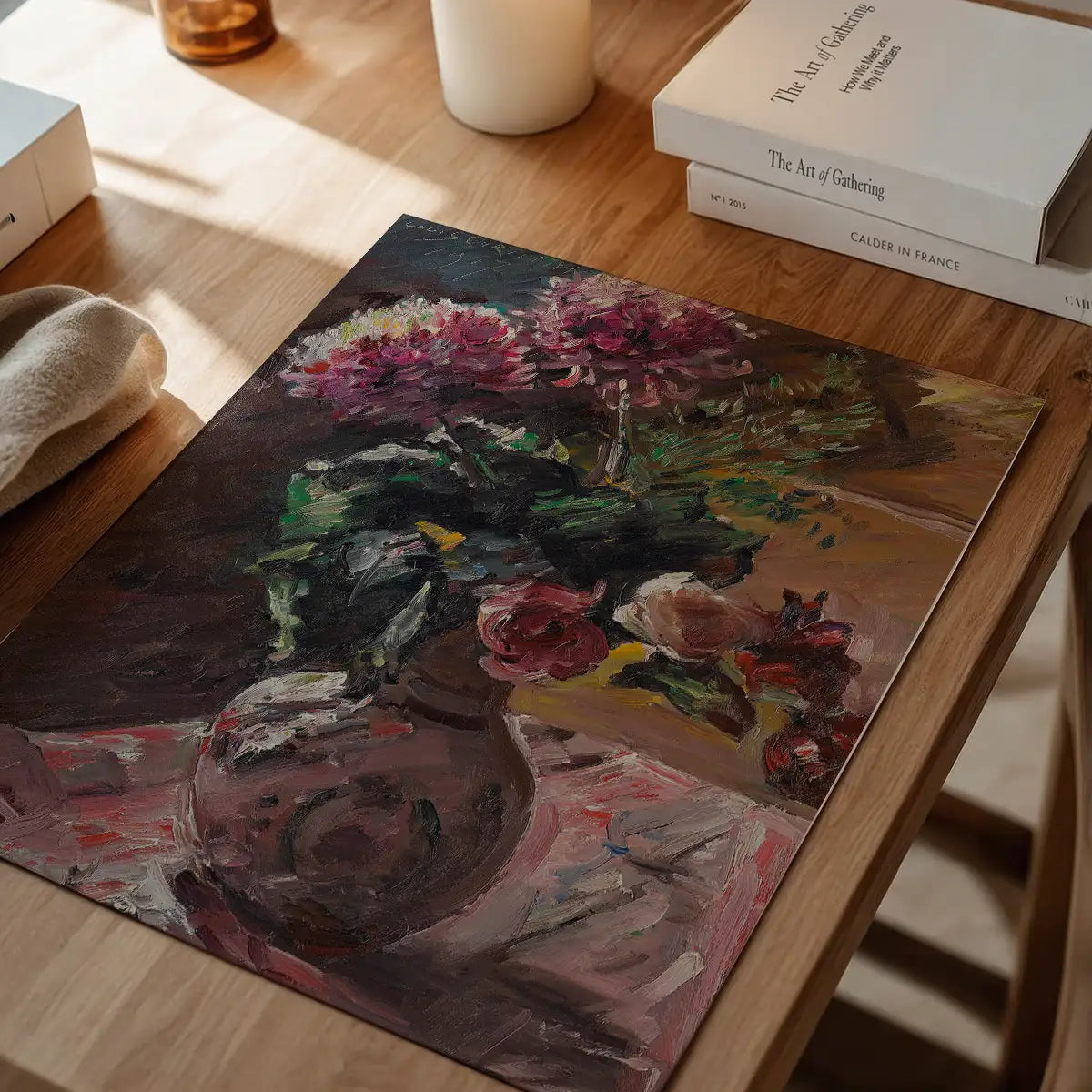 Chrysanthemums And Roses In A Pitcher by Lovis Corinth Poster Print