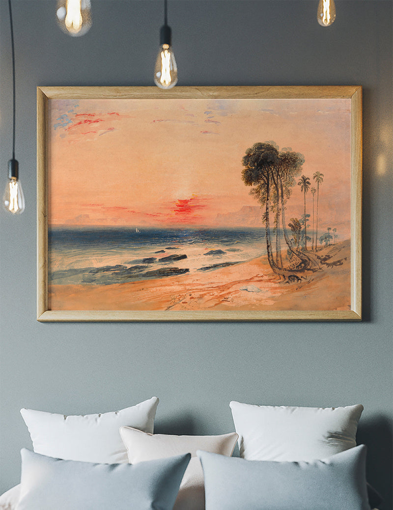 A Tropical Coast Sunset Print by John Martin