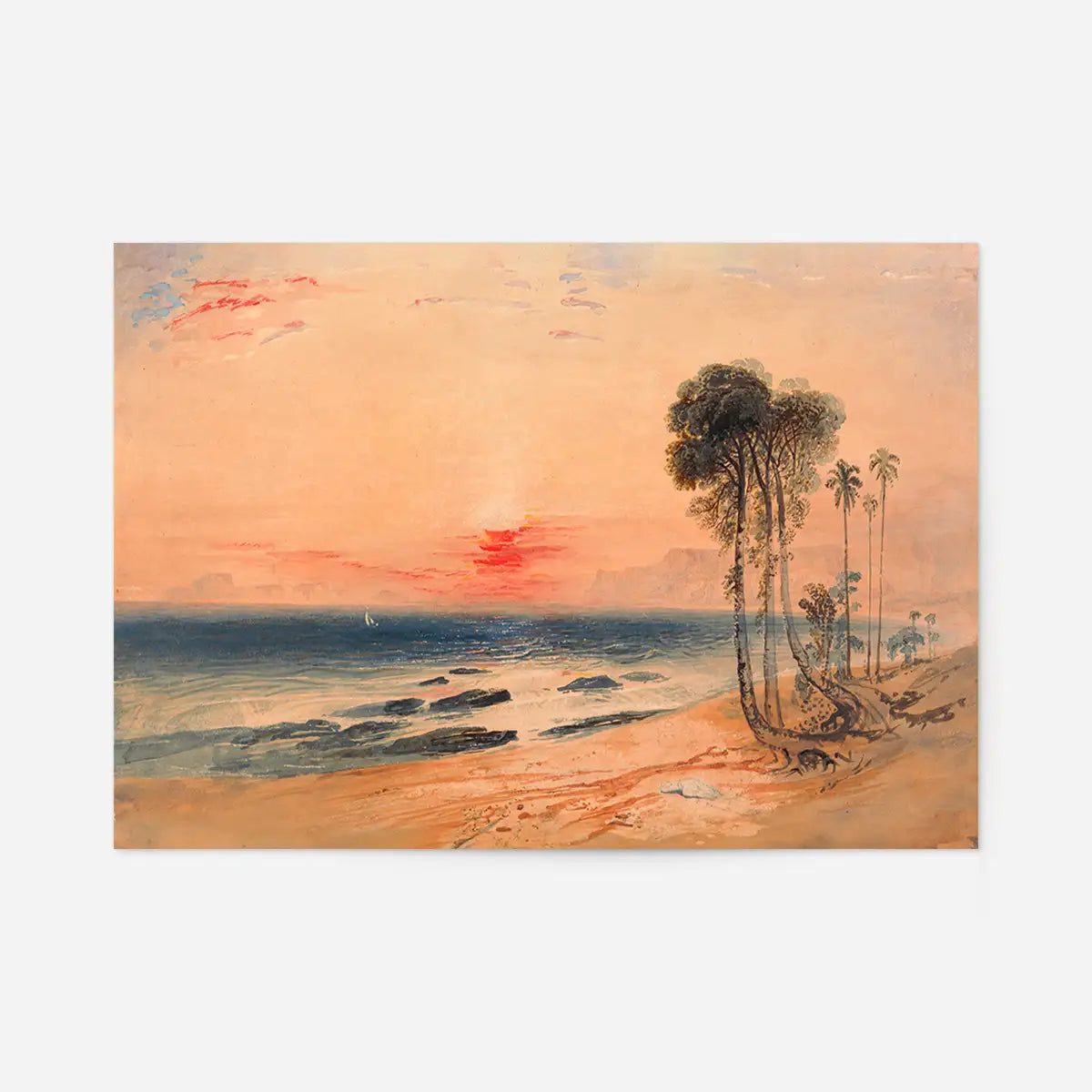 A Tropical Coast Sunset Print by John Martin