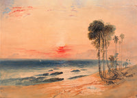 A Tropical Coast Sunset Print by John Martin