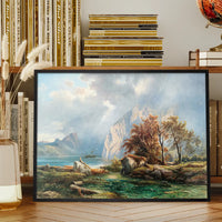 A View of Lake Wolfgangsee Print by Carl Franz Emanuel Haunold