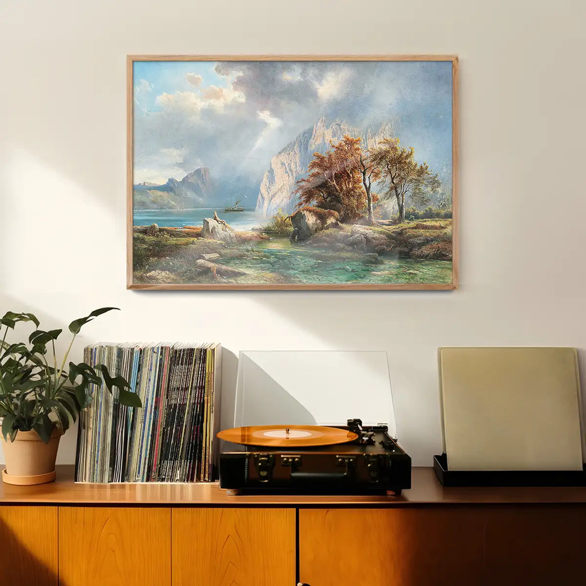 A View of Lake Wolfgangsee Print by Carl Franz Emanuel Haunold