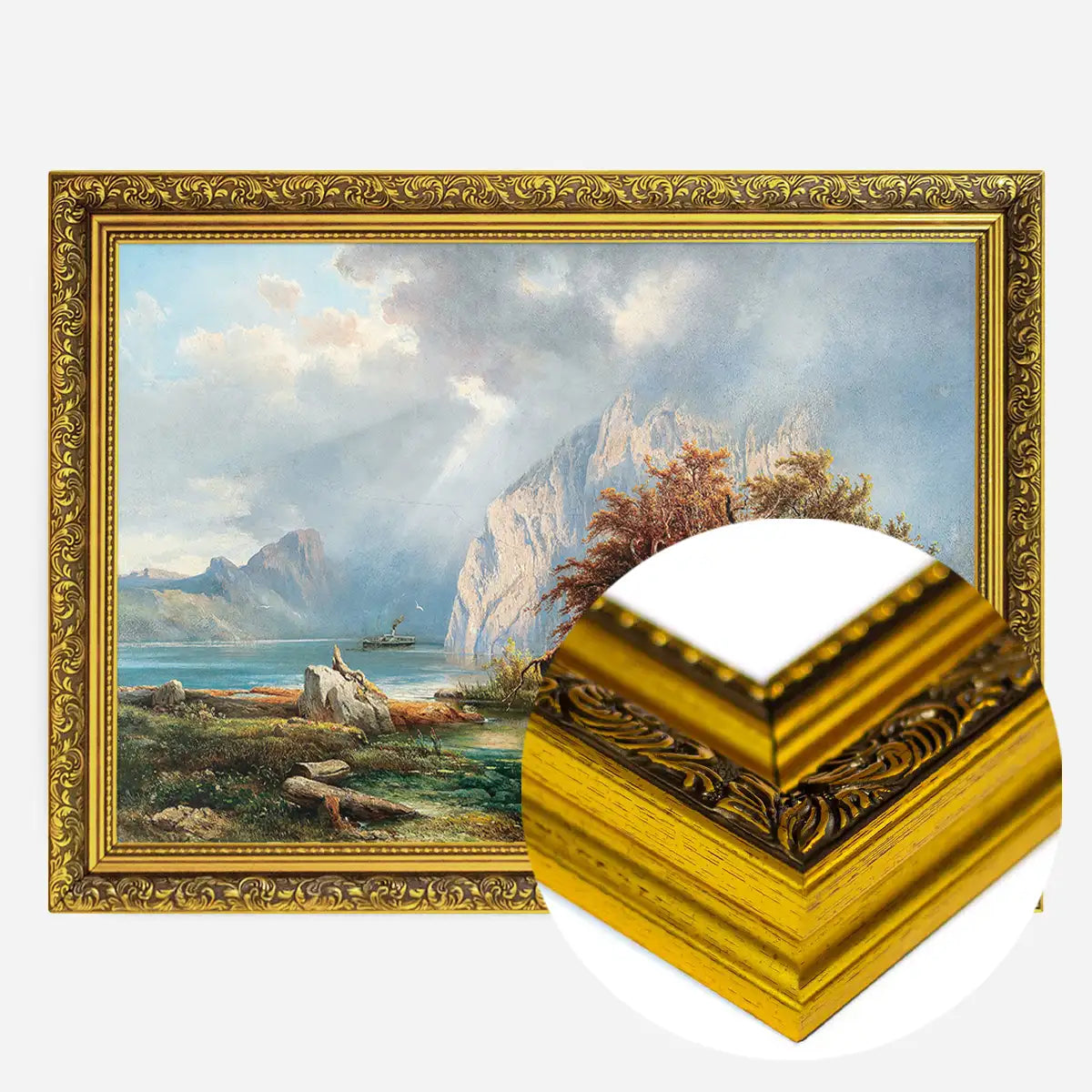 A View of Lake Wolfgangsee Print by Carl Franz Emanuel Haunold