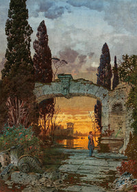 An Arcadian Landscape by Ferdinand Knab Poster Print