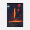 Burning Oil Well at Night Pennsylvania by James Hamilton Poster Print