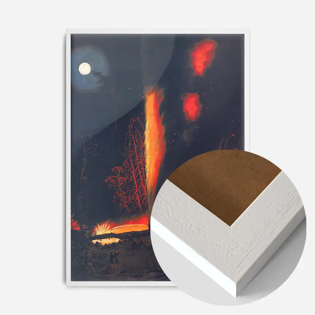 Burning Oil Well at Night Pennsylvania by James Hamilton Poster Print