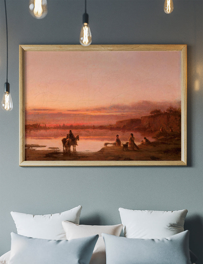 Landscape at Sunset Print by Wilhelm Leopolski