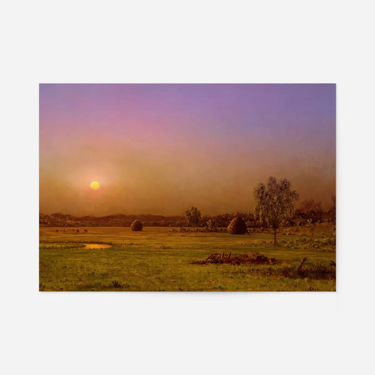 Marsh Sunset Print by Martin Johnson Heade
