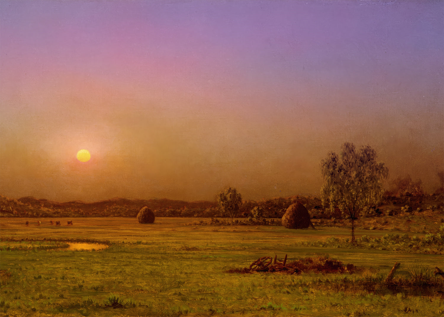 Marsh Sunset Print by Martin Johnson Heade