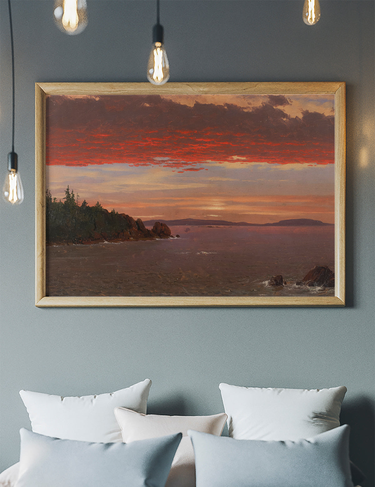 Mount Desert Sunrise Print by Frederic Edwin Church