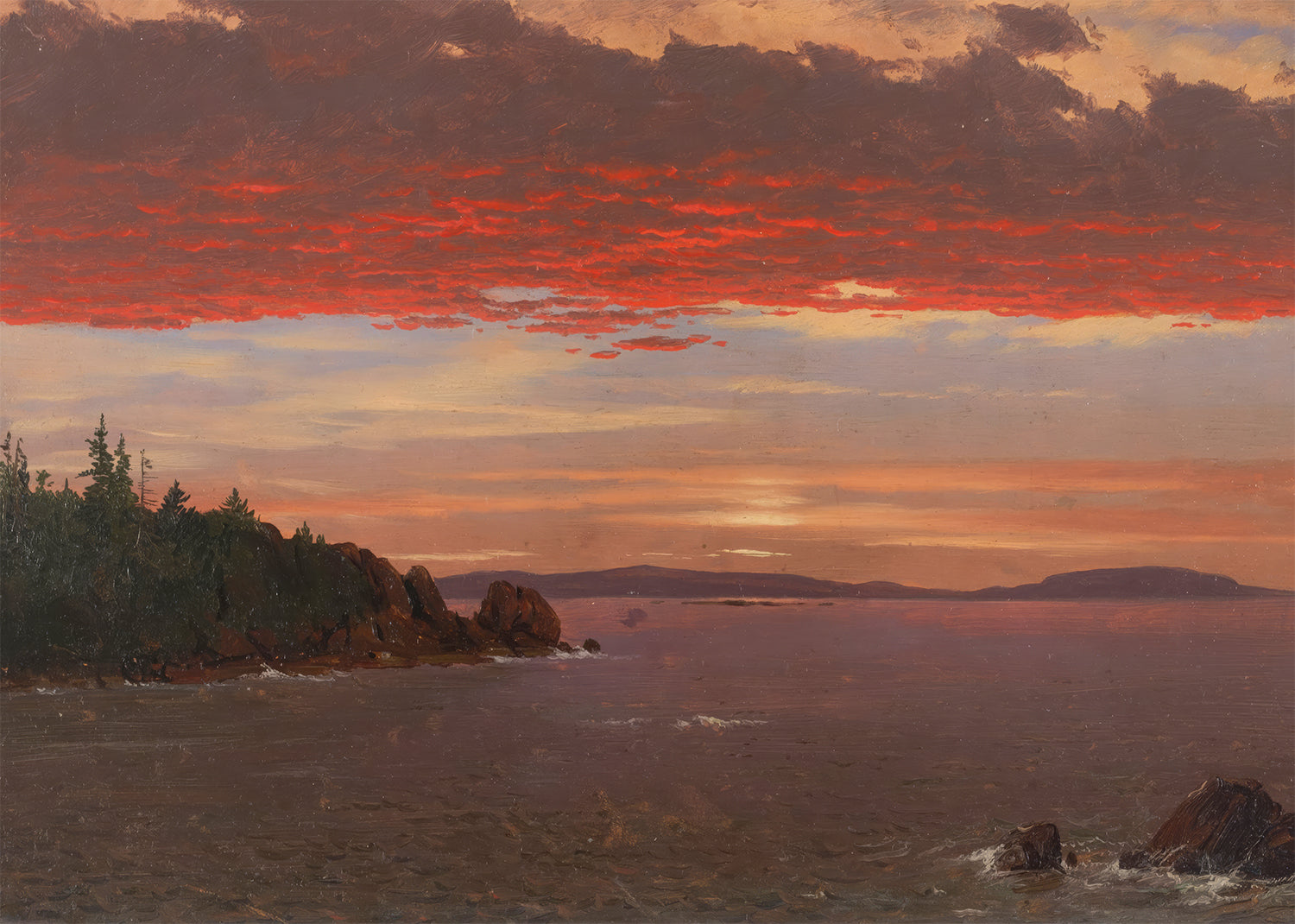 Mount Desert Sunrise Print by Frederic Edwin Church