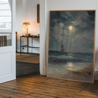 Ship by Moonlight by Ivan Konstantinovich Aivazovsky Poster Print