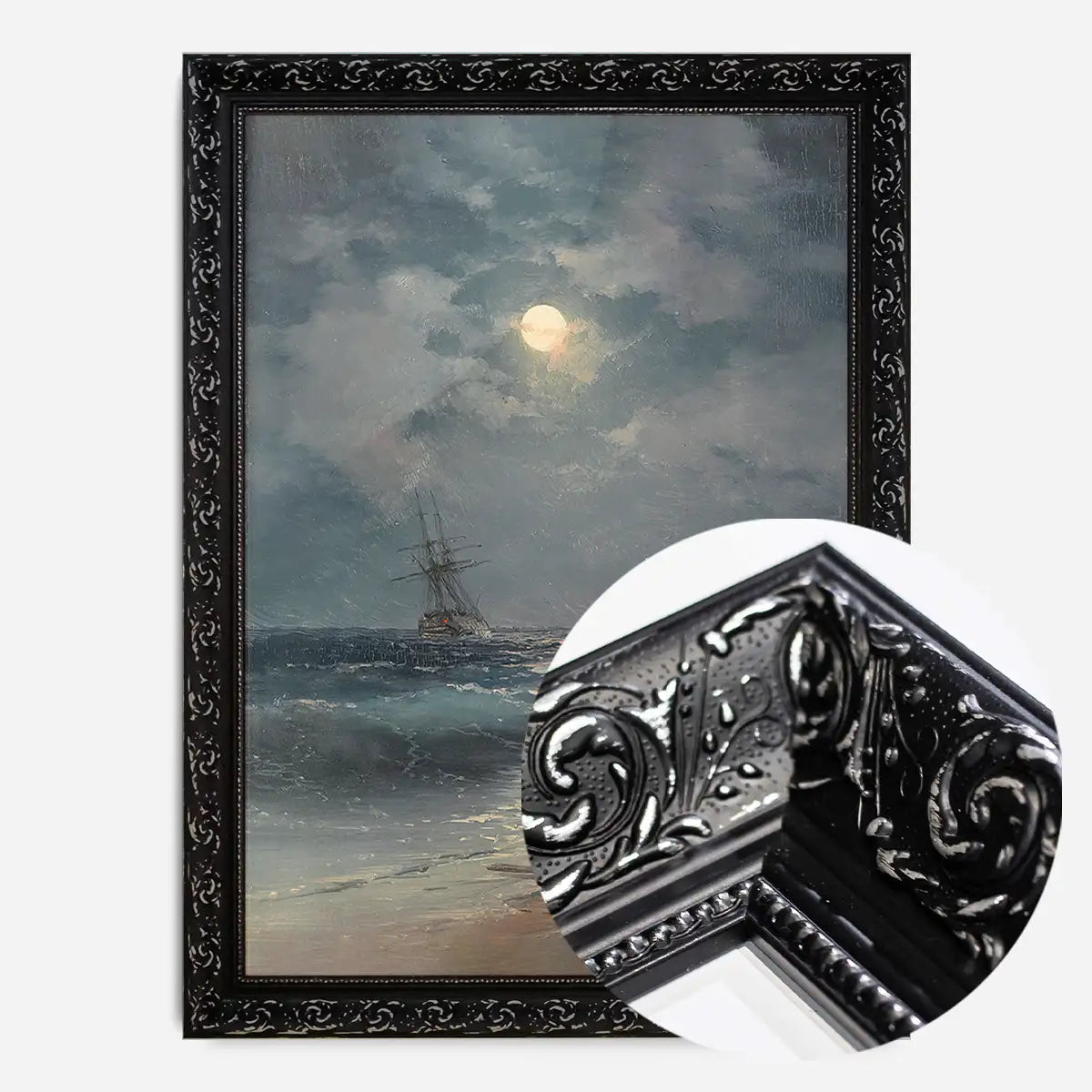 Ship by Moonlight by Ivan Konstantinovich Aivazovsky Poster Print