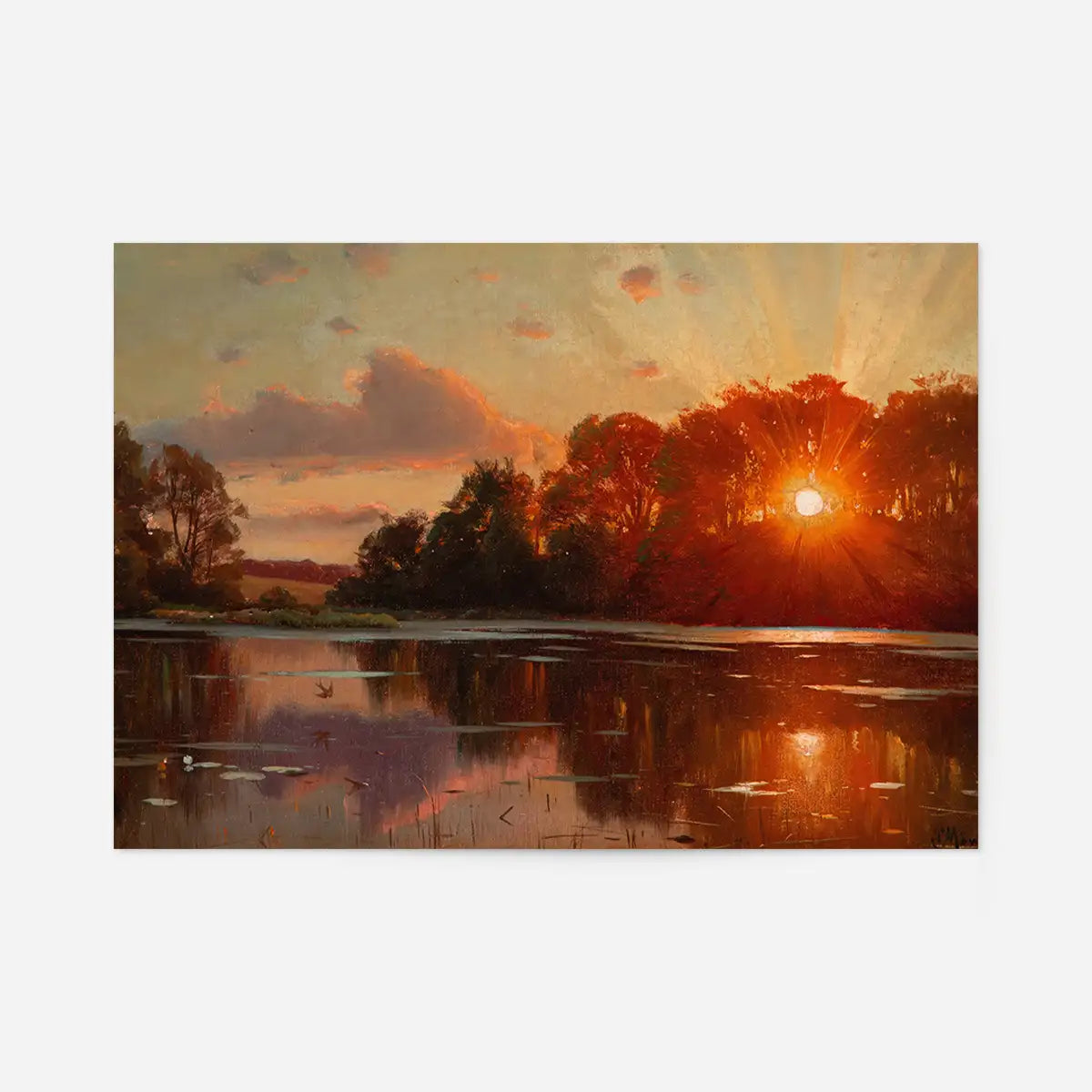 Sunset at Orholm Print by Peder Mørk Mønsted