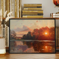 Sunset at Orholm Print by Peder Mørk Mønsted