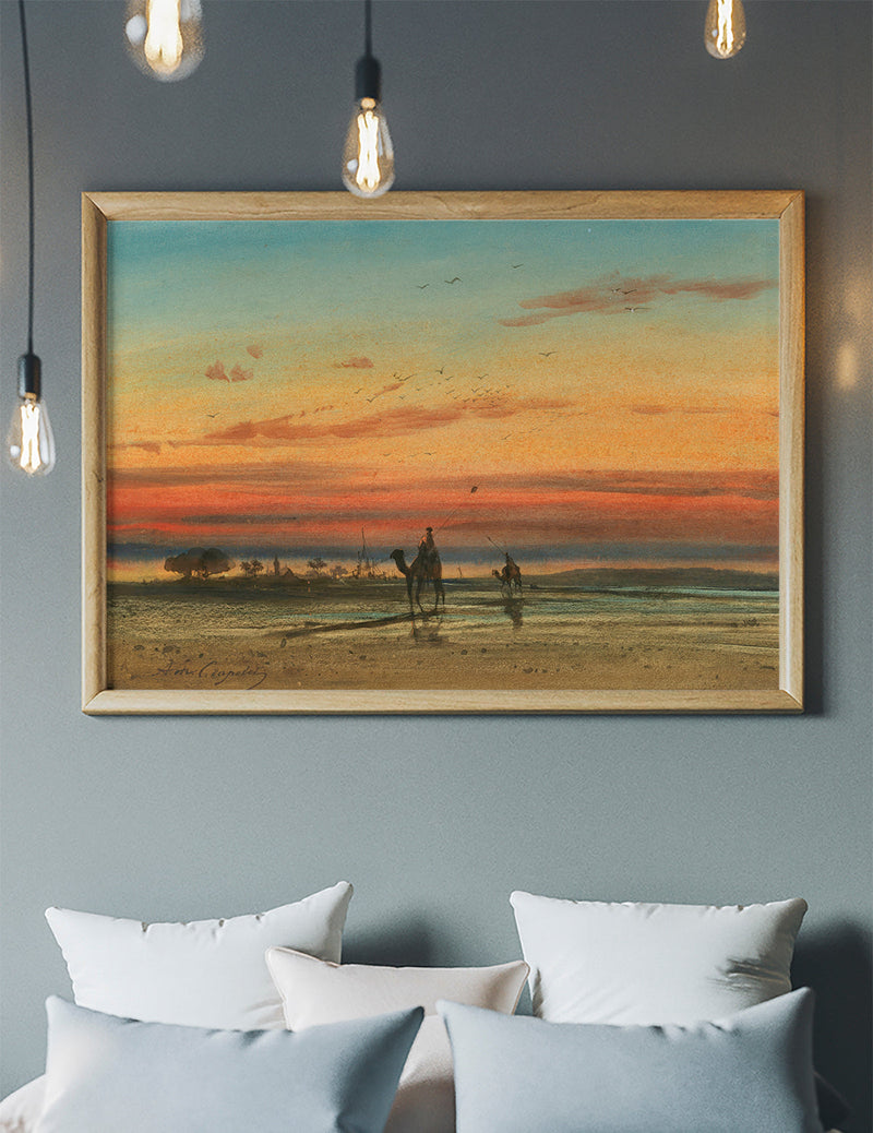 Sunset in Egypt Print by Louis-Amable Crapelet