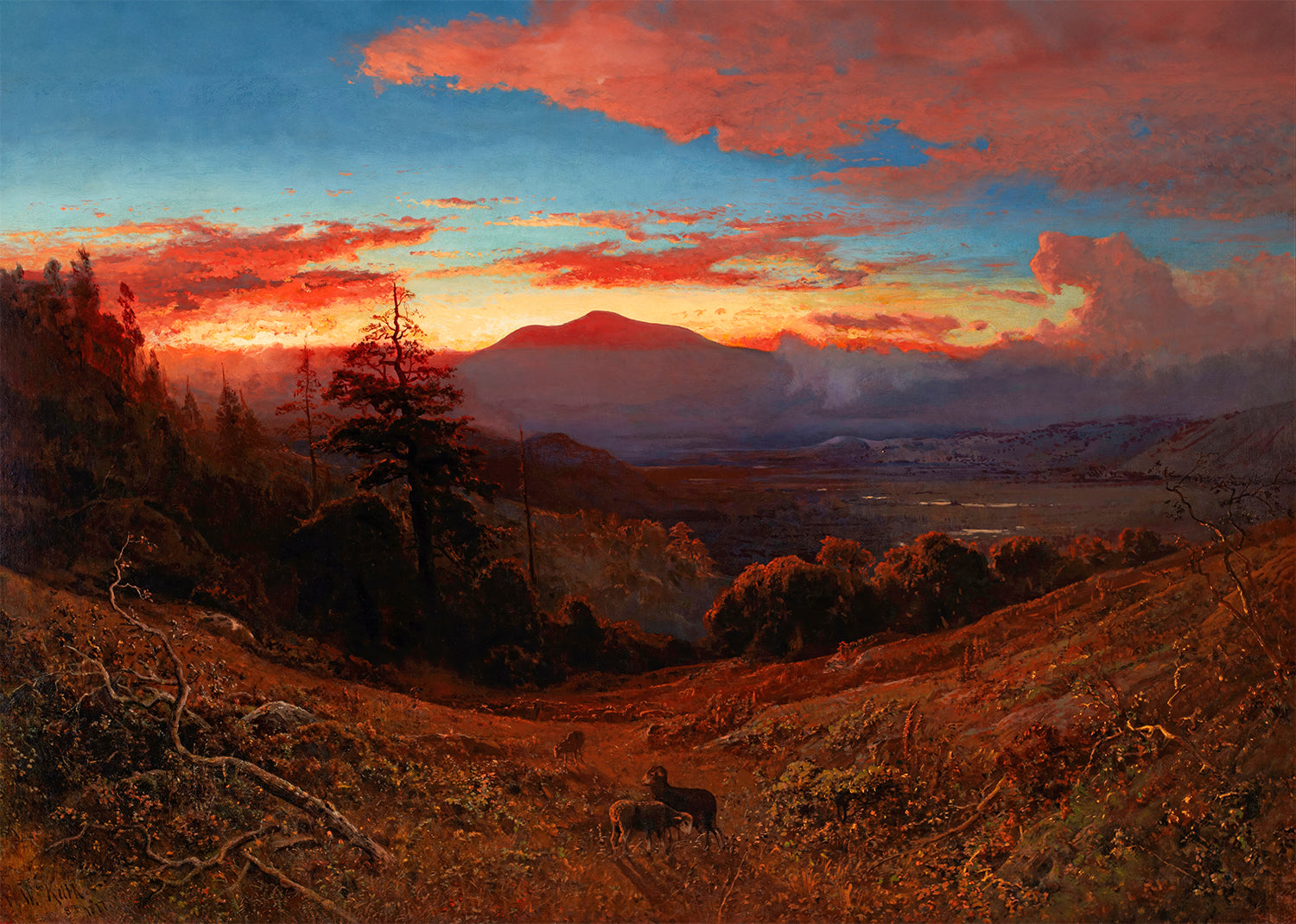 Sunset on Mount Diablo Print by William Keith