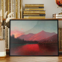 Sunset Silver Lake Cottonwood Canyon Print by Alfred Lambourne